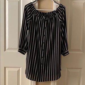 Pinstripe black dress